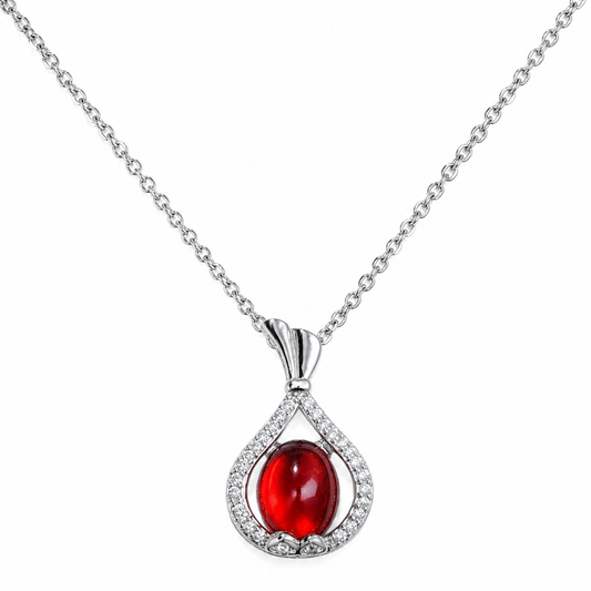Necklace|Crimson Elixir Potion Silver Necklace