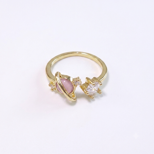 Ring｜Celestial Orbit Open Ring – Planet & Star CZ Statement Ring | Galaxy Jewelry