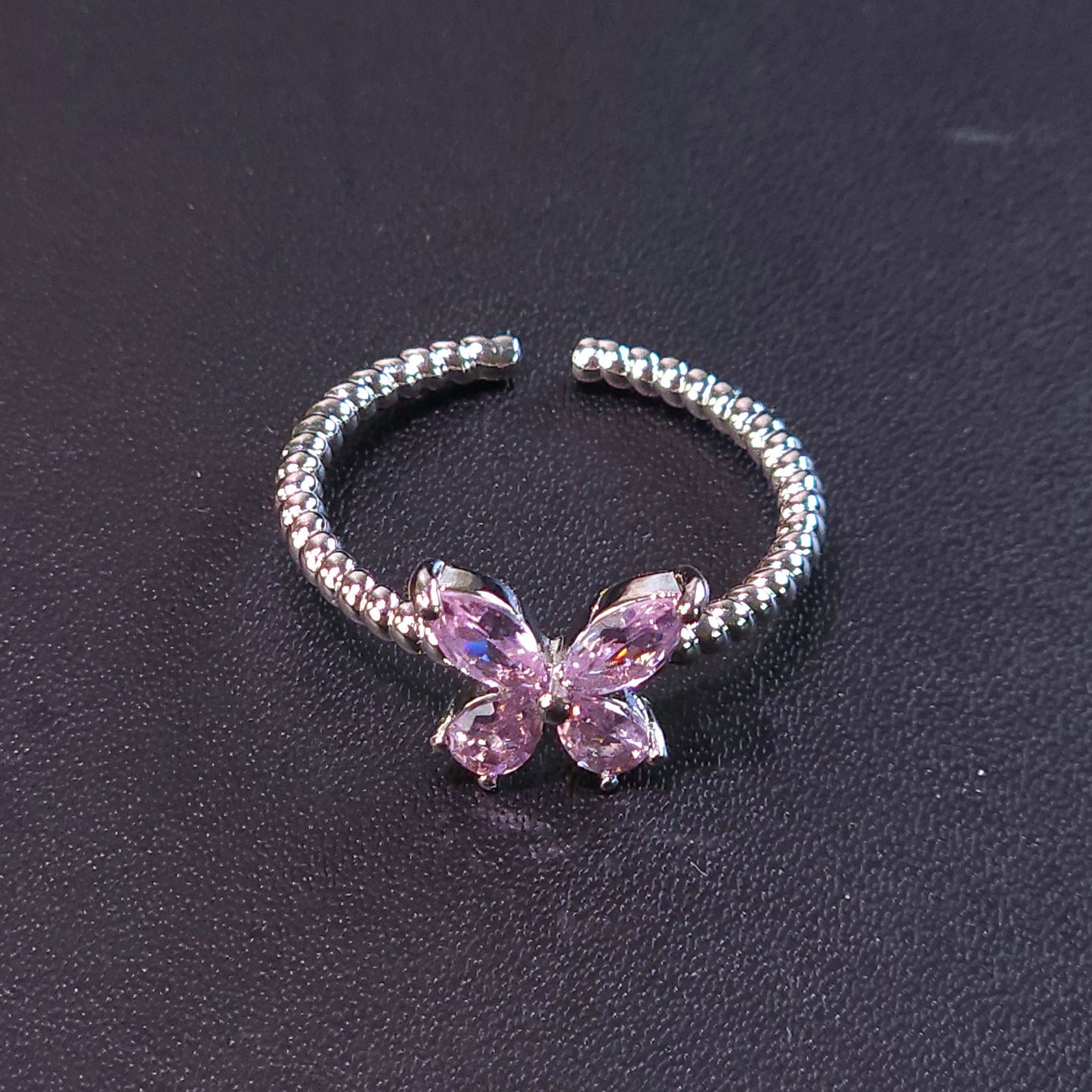 Ring｜Whisper Wing Butterfly Ring | Adjustable Fit | CZ Crystal Accent