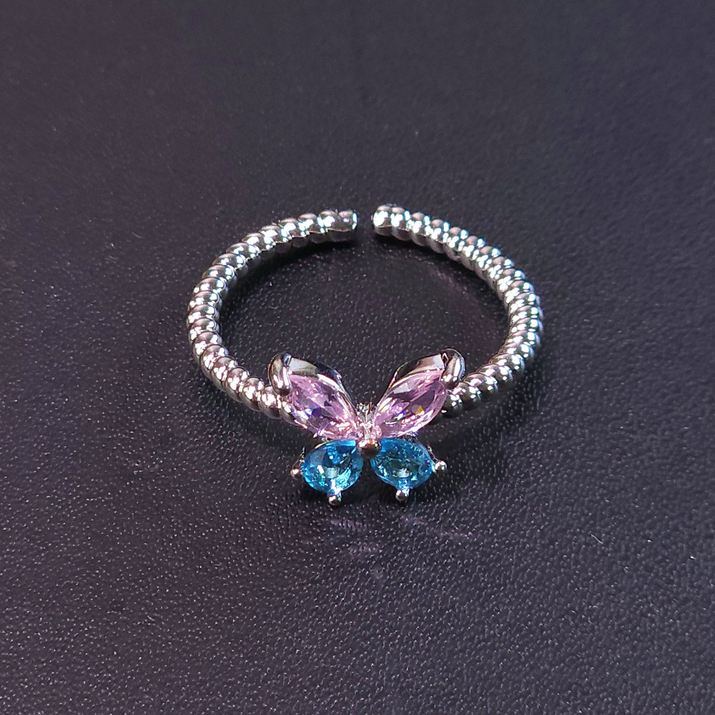 Ring｜Whisper Wing Butterfly Ring | Adjustable Fit | CZ Crystal Accent