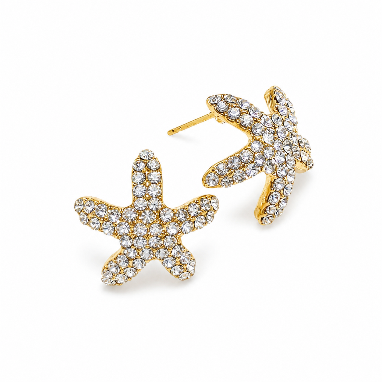 Earrings｜Sparkling Starfish Stud Earrings