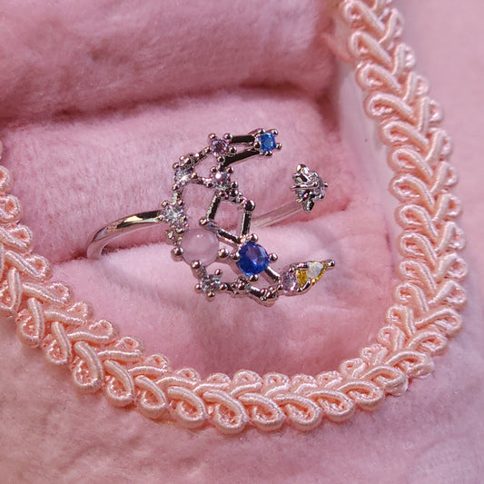 Ring｜Celestial Moon & Star Open Ring | Adjustable Ring | Galaxy Jewelry