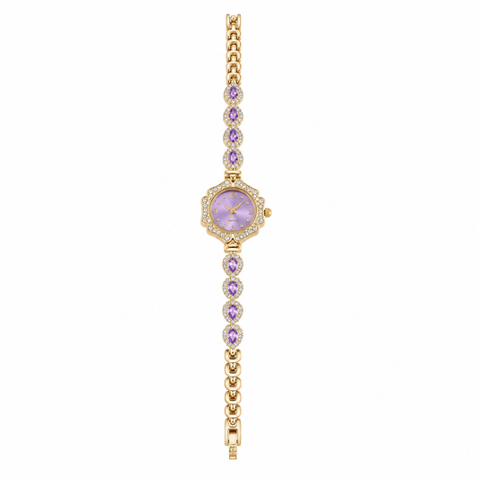 Watch|Luxury Pear-Cut CZ Bracelet Watch for Women | Vintage Floral Crystal Bezel | Multi-Color Options