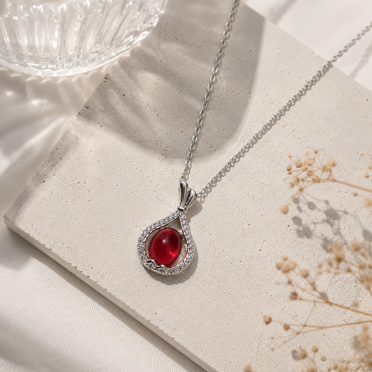 Necklace|Crimson Elixir Potion Silver Necklace