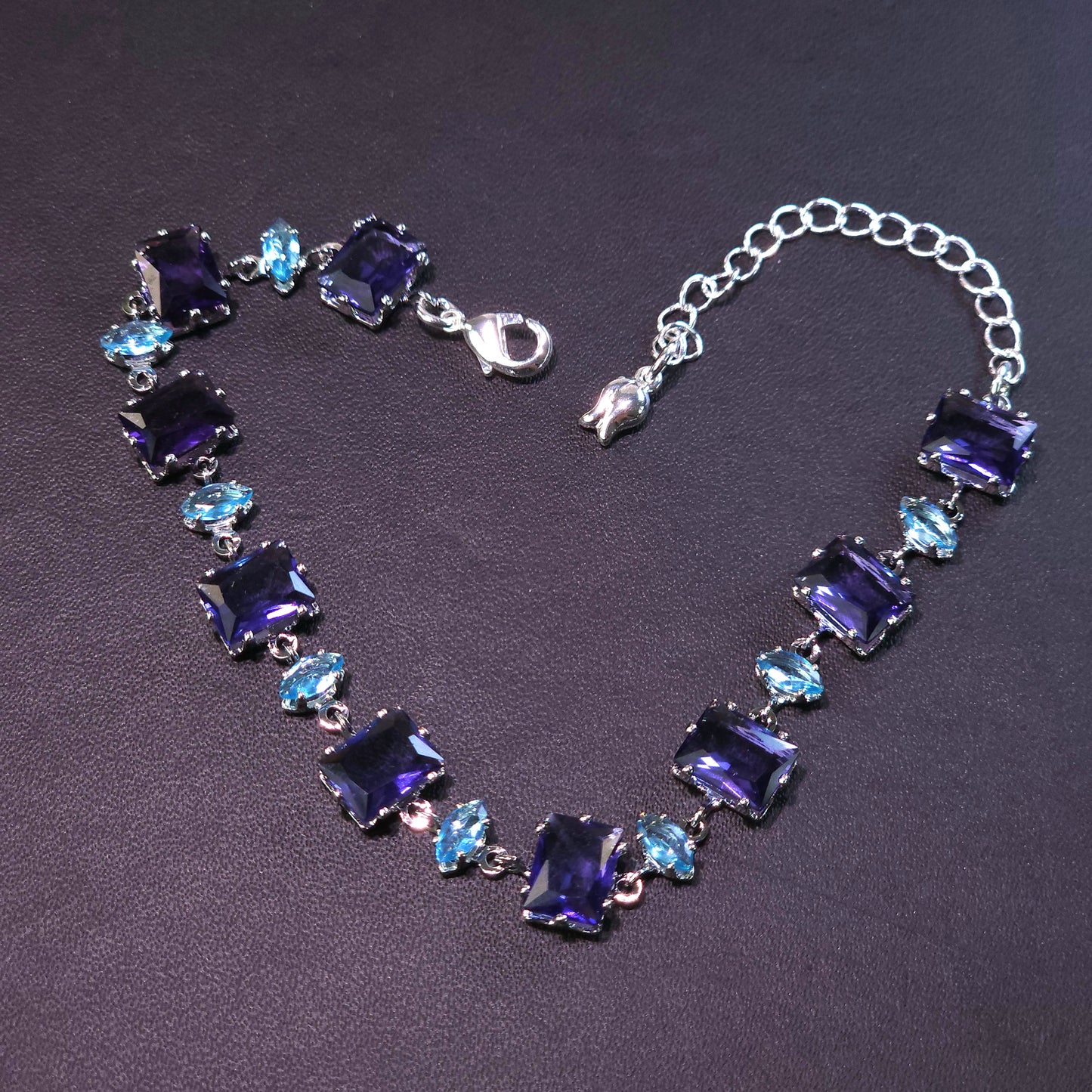 Bracelet｜Aurora Mixed-Cut CZ Bracelet | Multi-Color Crystal Link Bracelet