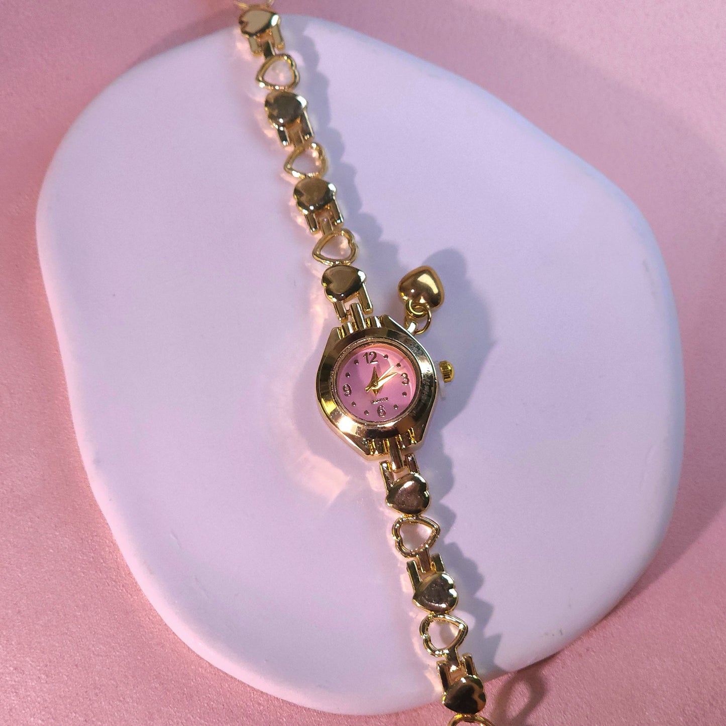 Watch|Golden Hearts Interlocking Bracelet Watch for Women | Multi-Color Options