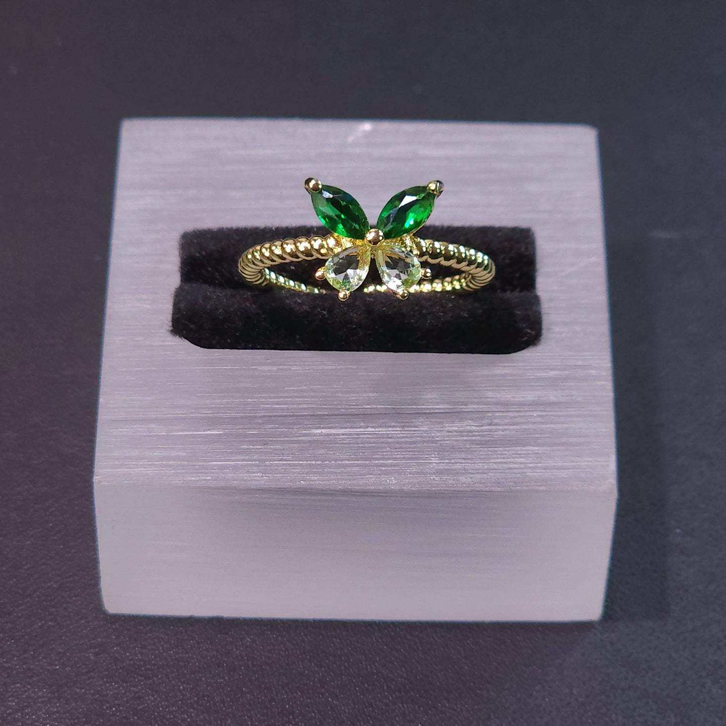 Ring｜Whisper Wing Butterfly Ring | Adjustable Fit | CZ Crystal Accent