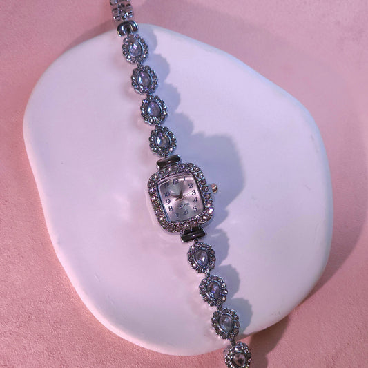 Watch|Luxury Pear-Cut CZ Bracelet Watch for Women | Vintage Crystal Rectangular Bezel | Multi-Color Options