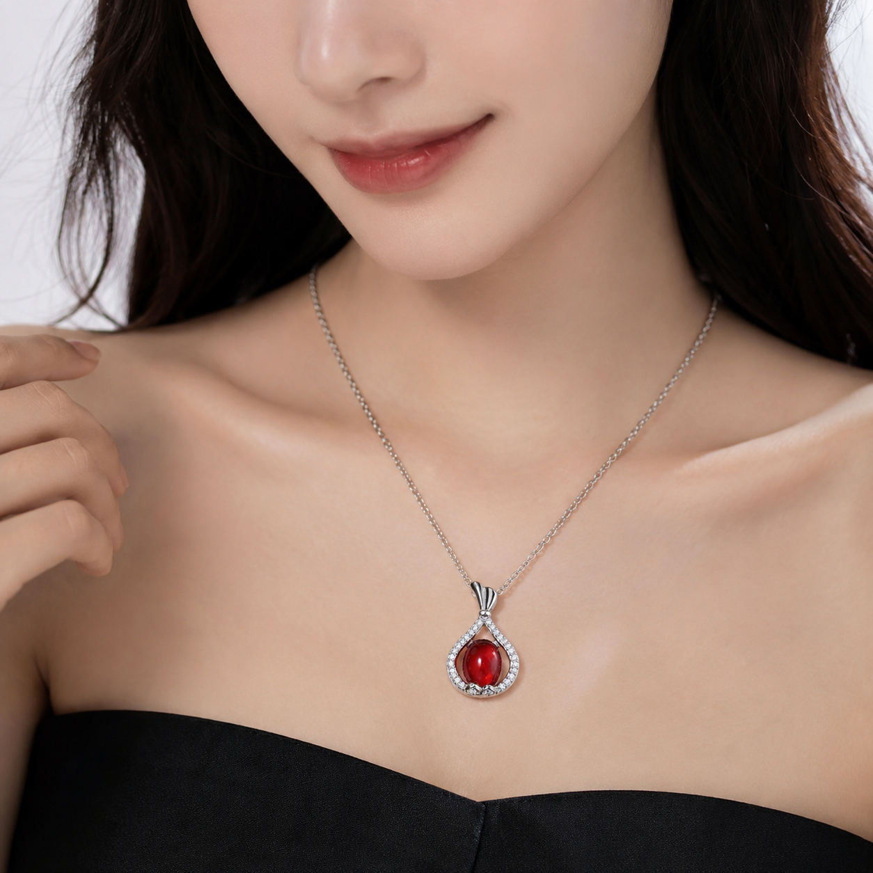 Necklace|Crimson Elixir Potion Silver Necklace