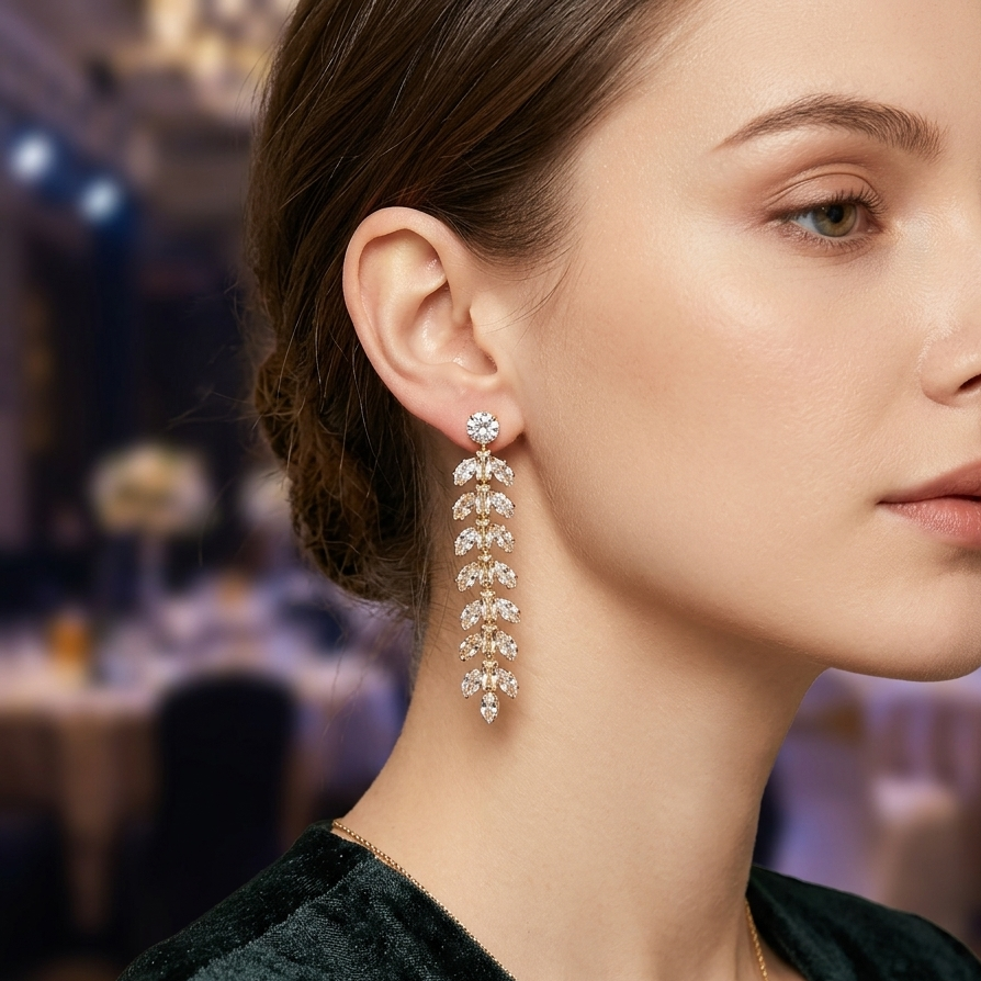 Earrings｜Celestial Cascade Tassel Earrings | Statement Earrings | Evening Jewelry