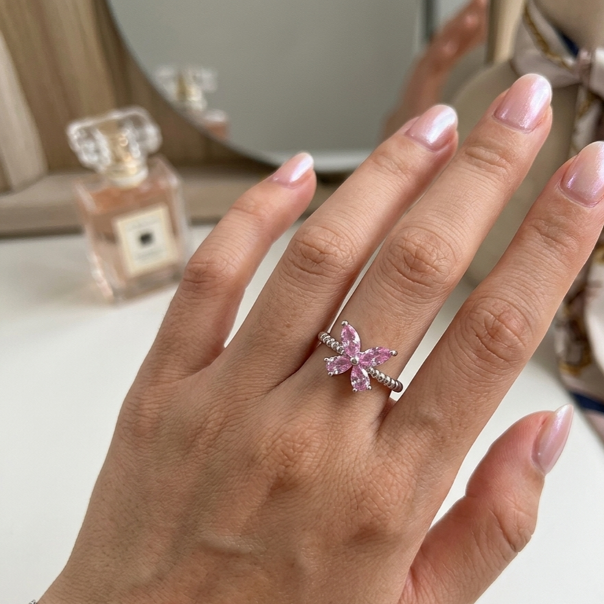 Ring｜Whisper Wing Butterfly Ring | Adjustable Fit | CZ Crystal Accent